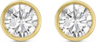 Diana M. Jewels 14KT YELLOW GOLD LAB GROWN ROUND STUDS IN A BEZEL SETTING WEIGHING 15.00 CTS TW