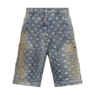 Dsquared2 Carpenter Monogram Shorts - Shorts - Hombre - Azul - 2XL