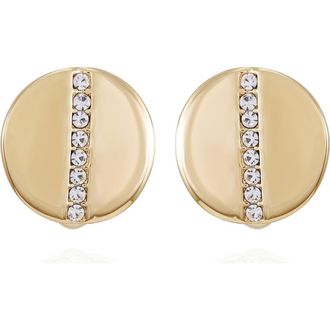 Vince Camuto Crystal Disc Clip-On Earrings in Gold Tone at Nordstrom Rack