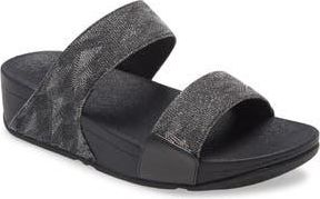 FitFlop Lulu Glitz Slide Sandal in All Black at Nordstrom Rack, Size 10