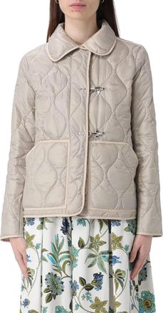 Fay Quilted Neutral Wave Stitched Toggle Jacket