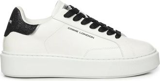 Crime London Witte Leren Sneakers met Extra Licht Zool - Dames - Sneakers - Wit - 41 EU - Leer - Schoenen