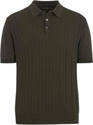 Oscar Jacobson Gestructureerd Poloshirt - Heren - Polos - Groen - L - Katoen - Tops