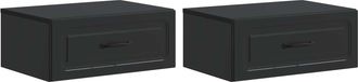 vidaXL Mesita De Noche De Pared 2 Uds. Negro 49 X 34,5 X 20 Cm Vidaxl