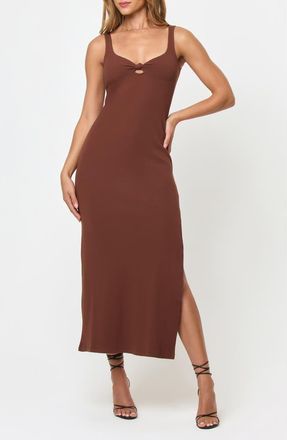 L*Space Alexis Cover-Up Midi Dress in Cafe at Nordstrom, Size X-Small