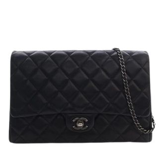 Chanel Pre-owned Quilted Lambskin Shoulder Bag - Dames - Pre-owned - Zwart - Maat: ONE Size Leer
