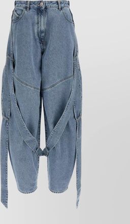 The Attico stitched denim trousers with back pockets