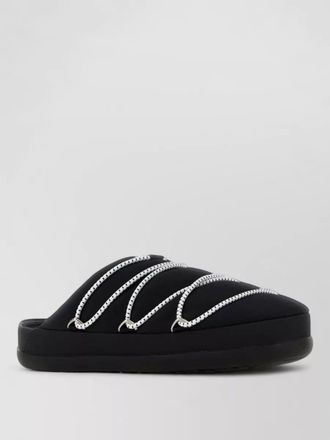 Moon Boot fabric slippers embellished design flat sole