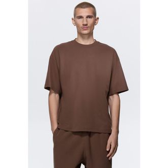 H&M Oversized Fit Interlock T-shirt in Dark Beige at Nordstrom, Size Xx-Large