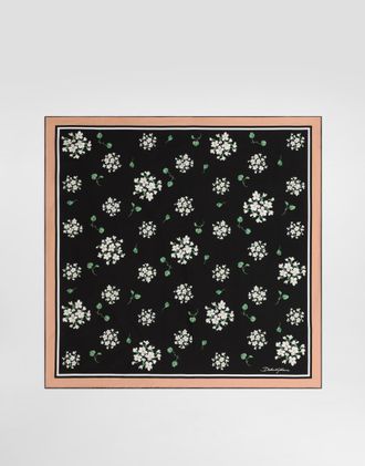 Dolce & Gabbana 70x70 Geranium-print Silk Twill Scarf - Woman Scarves And Silks Multicolor Onesize
