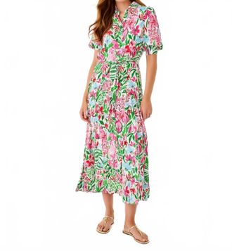 Lilly Pulitzer Larkyn Midi Shirt Dress In Pink Multi