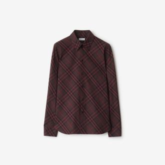 Burberry Slim Fit Check Cotton Shirt, Brand Size 10 (US Size 8)