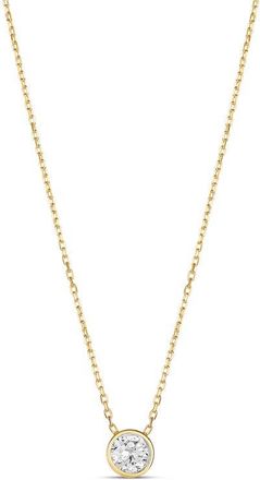SHYMI Mini Heart Bezel Pendant Necklace in Gold/White/round Cut at Nordstrom, Size 16