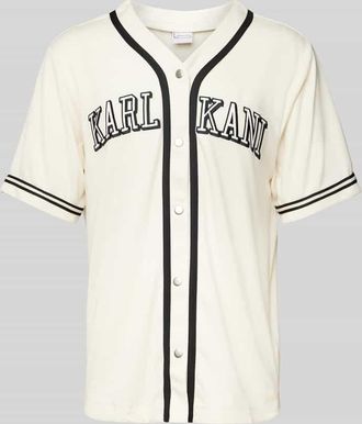 Karl Kani Freizeithemd mit Druckknopfleiste in Offwhite, Gr&ouml;&szlig;e XL