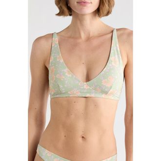 Billabong More To Sea Cami Plunge Bikini Top in Pistachio at Nordstrom Rack, Size X-Large
