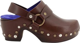 Chlo&eacute; Talis Platform Clogs - Dames - Klompen - Bruin - 36 EU - Leer - Schoenen