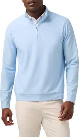 Mizzen+Main Easton Textured Quarter Zip Pullover in Cloud Blue at Nordstrom, Size Xx-Large