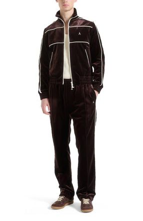 Mani&egrave;re De Voir Eiffel Velour Track Pants in Brown at Nordstrom, Size Xx-Large