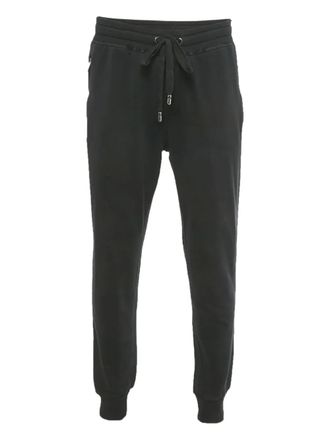 Dolce & Gabbana logo-plaque cotton track pants - Black