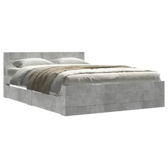 Berkfield Home Bed Frame with Headboard without Mattress Concrete Grey 120x200 cm | Size: Small Double