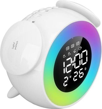 OEM Despertador Luminoso Multicolor Con Reloj Digital, M&uacute;sica Rgb, L&aacute;mpara De Noche Abs Para Oficina, Dormitorio O Espacio De Trabajo
