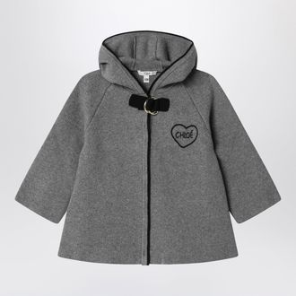 Chlo&eacute; Mantella grigio m&eacute;lange in cotone e lana