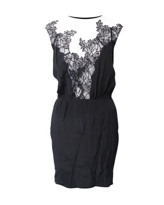Sandro Lace Dress in Black Silk