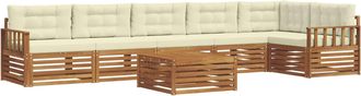 vidaXL Conjunto De Sof&aacute;s De Exterior 7 Uds. Natural Y Crema Vidaxl