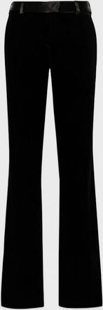 Palm Angels Womens Velvet Tailored Trousers Black - Size: 10
