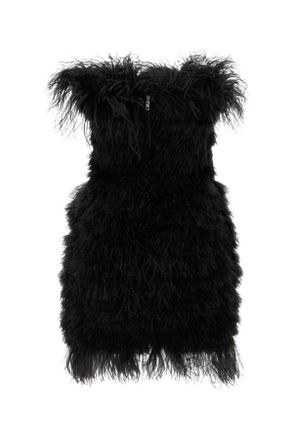 Sportmax Feathered Polyester Dress - Black