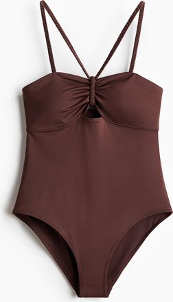 H&M Badeanzug mit wattierten Cups - Dunkelbraun