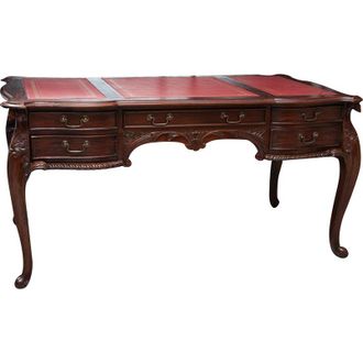 Biscottini International Escritorio De Madera Maciza De Caoba Acabado Con Efecto Nogal 150x83x75 Cm