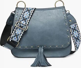 Jen & Co. Womens Bailey Crossbody Bag In Denim