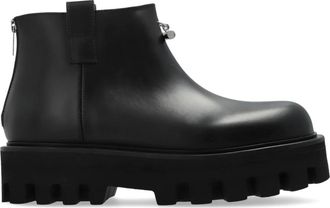 Alexander McQueen Leren plateau schoenen - Dames - Enkellaarsjes - Zwart - 39 1/2 EU - Leer - Schoenen