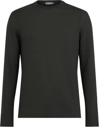 Zanone T-Shirts - Heren - Longsleeves - Groen - 2XL - Tops