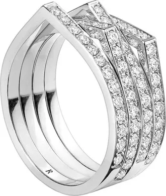 Repossi 18kt white gold Antifer diamond ring - women - Diamond/18kt White Gold - 6 3/4 - Silver