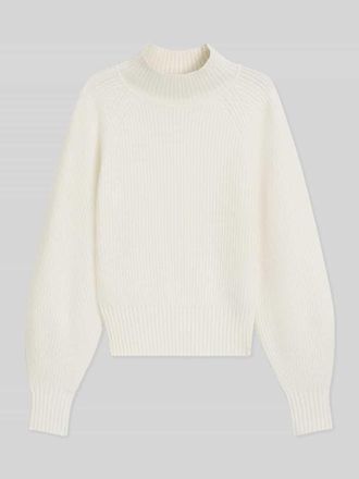 HUGO BOSS Loose Fit Pullover aus Woll-Mix mit Kaschmir-Anteil Modell SORELLASIO in Offwhite, Größe XL