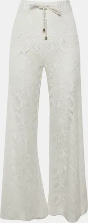 Roberto Cavalli White Lace Cover Up Pants