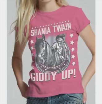 Recycled Karma Shania Twain Giddy Up Tee In Pink