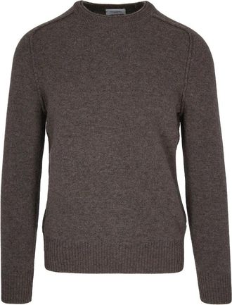 Paolo Pecora Melange Wol Trui - Heren - Ronde hals truien - Beige - M - Wol - Truien & Vesten