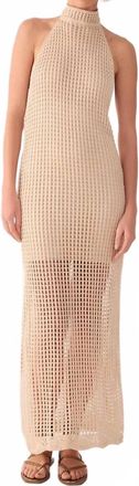 Dress To Knit Halter Maxi Dress In Beige