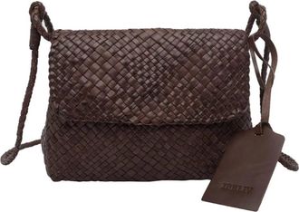 Ibeliv Paris Geweven Leren Crossbody Tas - Dames - Schoudertassen - Bruin - ONE Size - Leer - Tassen