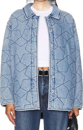 Pistola Denim Alyssa Oversized Quilted Shacket In Marmont Star