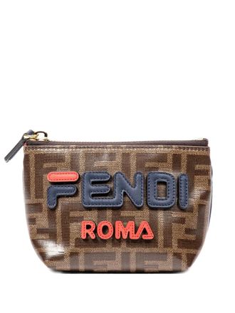 Fendi x Fila buidel met logo - Bruin