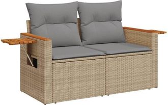 vidaXL Vidaxl - Set Sof&aacute;s De Jard&iacute;n 7 Piezas Y Cojines Rat&aacute;n Sint&eacute;tico Beige