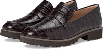 Cole Haan Geneva Loafer Womens Shoes Dark Chocolate Croc Print Leather : 5.5 B - Medium