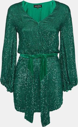Retrof&ecirc;te Green Sequin Gabrielle Wrap Dress