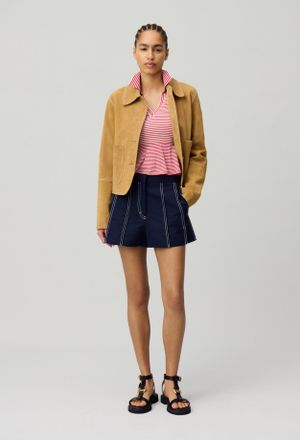 Claudie Pierlot Short contrast&eacute; &agrave; plis