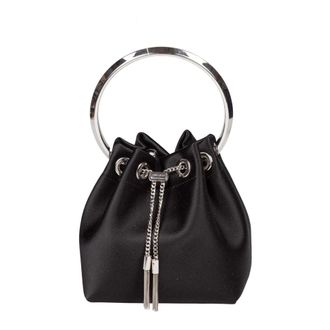 Jimmy Choo London Dames, Tassen, Zwart, Maat: ONE Size Satijn