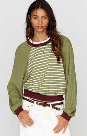 Pilcro Niki Long Sleeve Bubble Sweatshirt